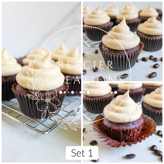 Chocolate Coffee Cupcakes w/ Espresso Cream Cheese Frosting - Set 1